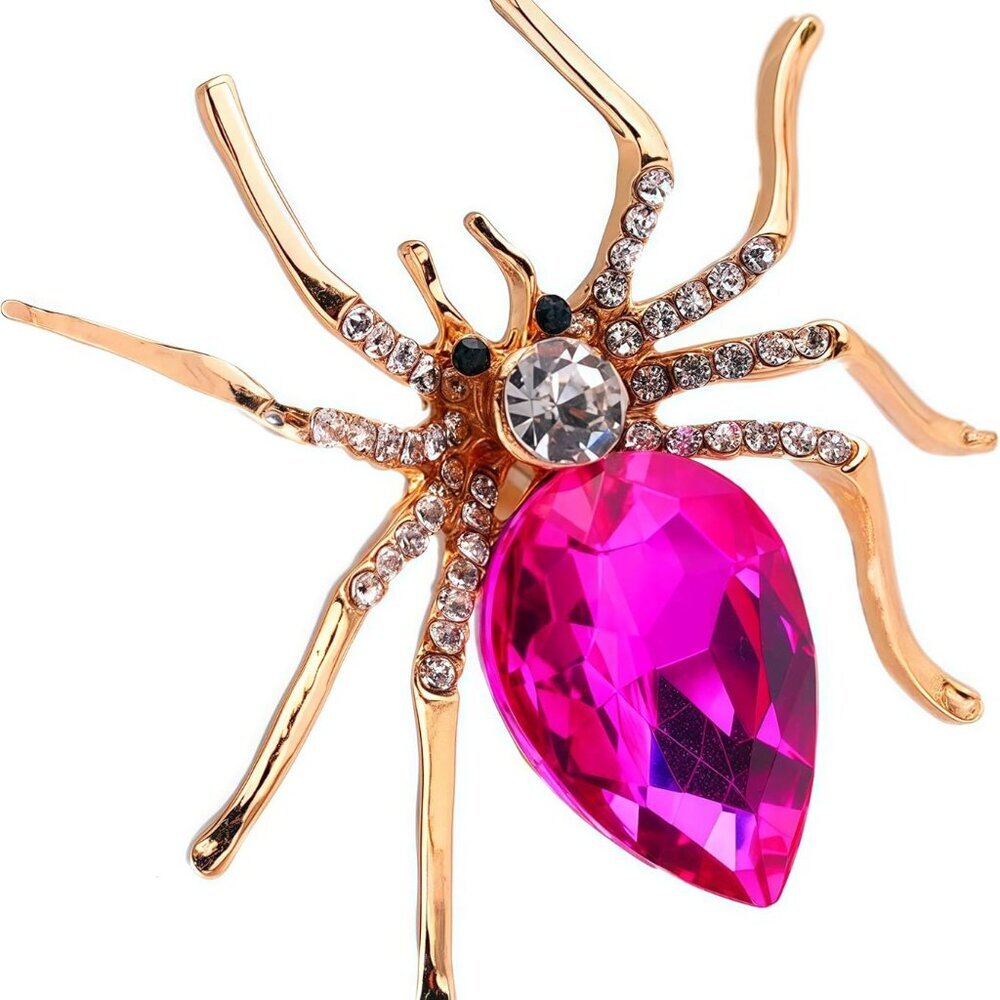 Crystal Rhinestone Spider Fashion Pin Brooch Creative Women Jewelry Accessory fo